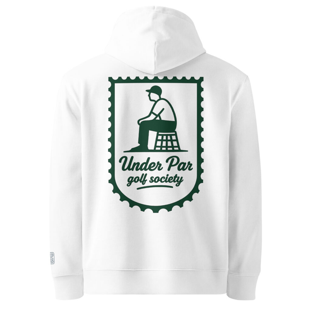 Hoodie golf blanc Practice Hours UP Golf Society