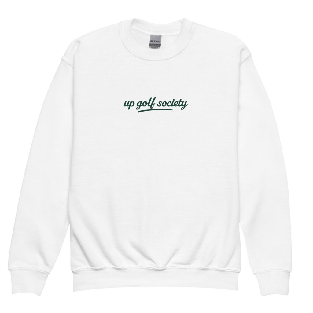 Sean, Classic Crewneck. Blanc — UP Golf Society