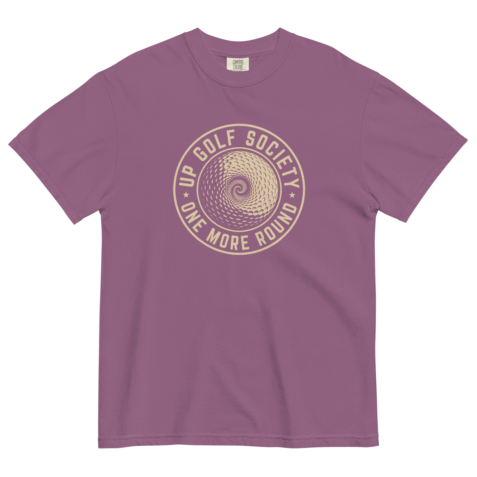 One More Round dusty mauve UP Golf Society — t-shirt golf coton unisexe