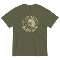 One More Round vert kaki UP Golf Society — t-shirt golf coton unisexe
