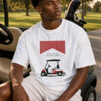 T-shirt blanc Cart Club Racing Rouge porté en situation