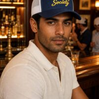 Clubhouse Trucker, Bleue/Gold – photo produit UP Golf Society
