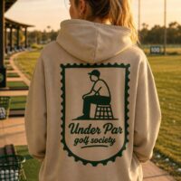 Practice Hours, hoodie. Sable – photo produit UP Golf Society
