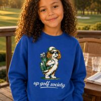 Sweat Sean Classic bleu roi porté en situation