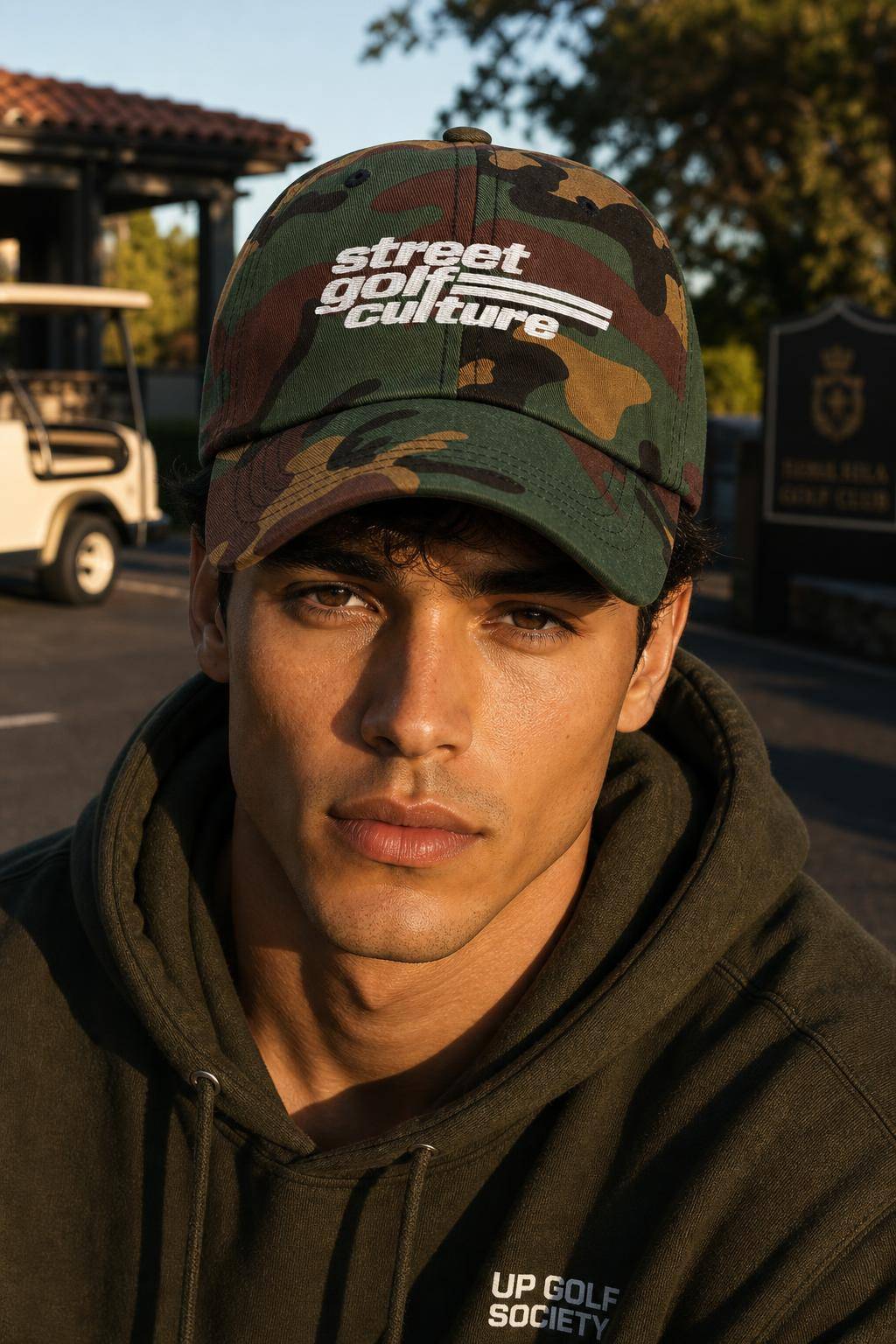 Casquette camouflage Street Golf Culture portée en situation