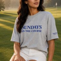 T-shirt gris chiné Sundays On The Course porté en situation