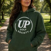 UP Circle, hoodie. Vert – photo produit UP Golf Society