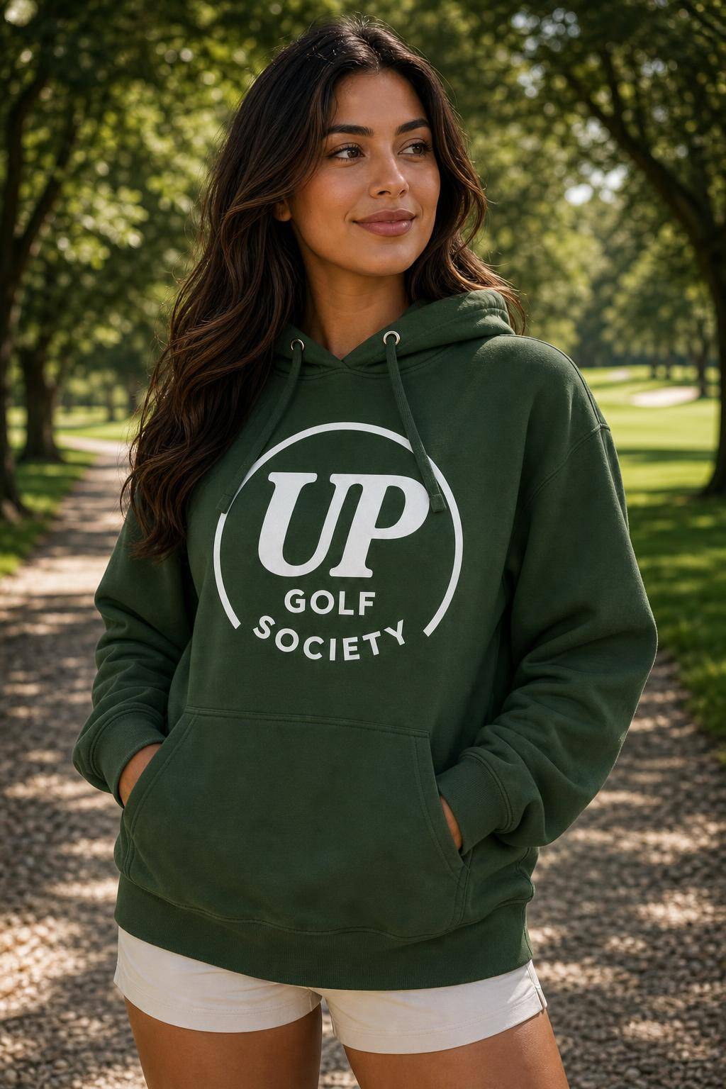 UP Circle, hoodie. Vert – photo produit UP Golf Society