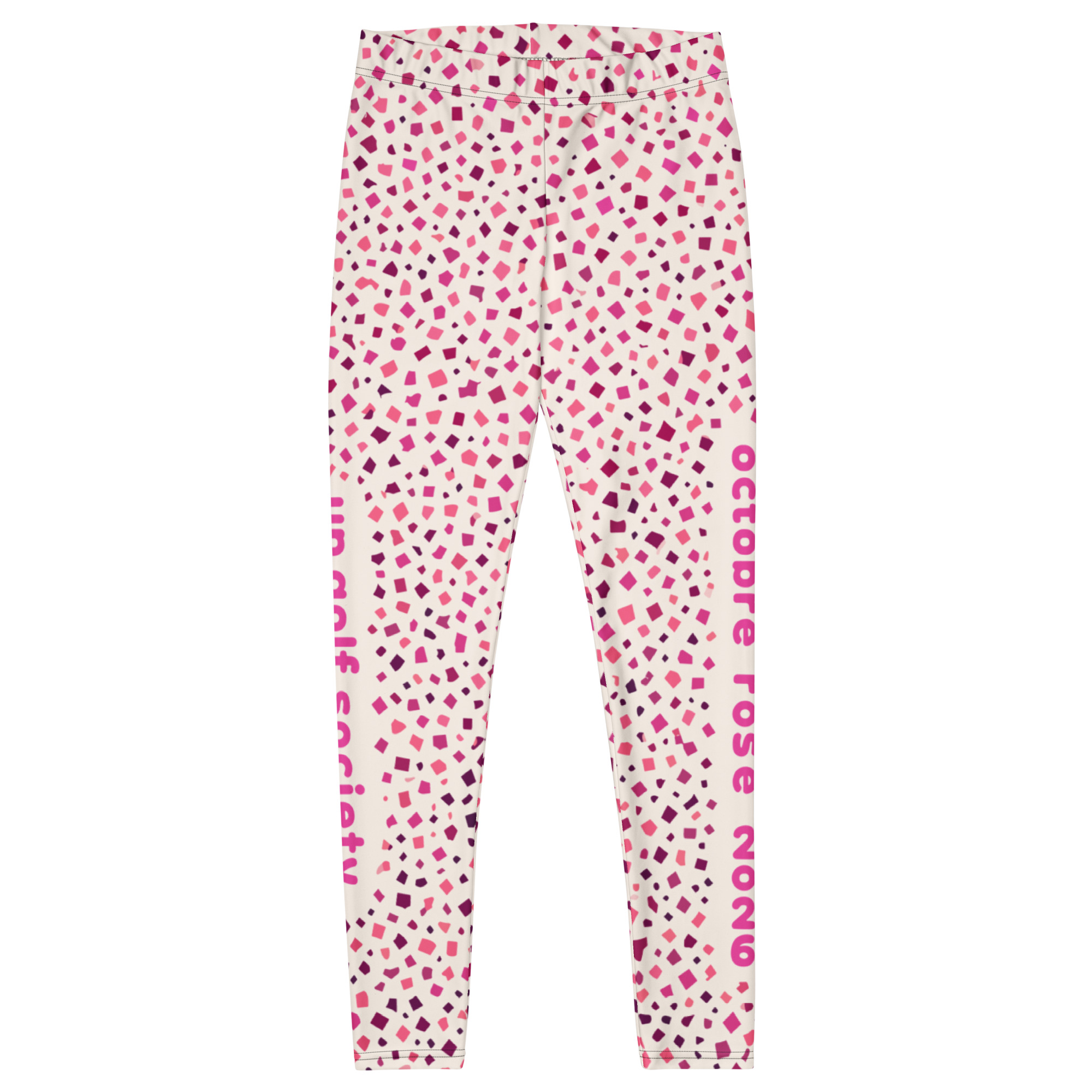 Legging rose et blanc à confettis Octobre Rose UP Golf Society, vue de face