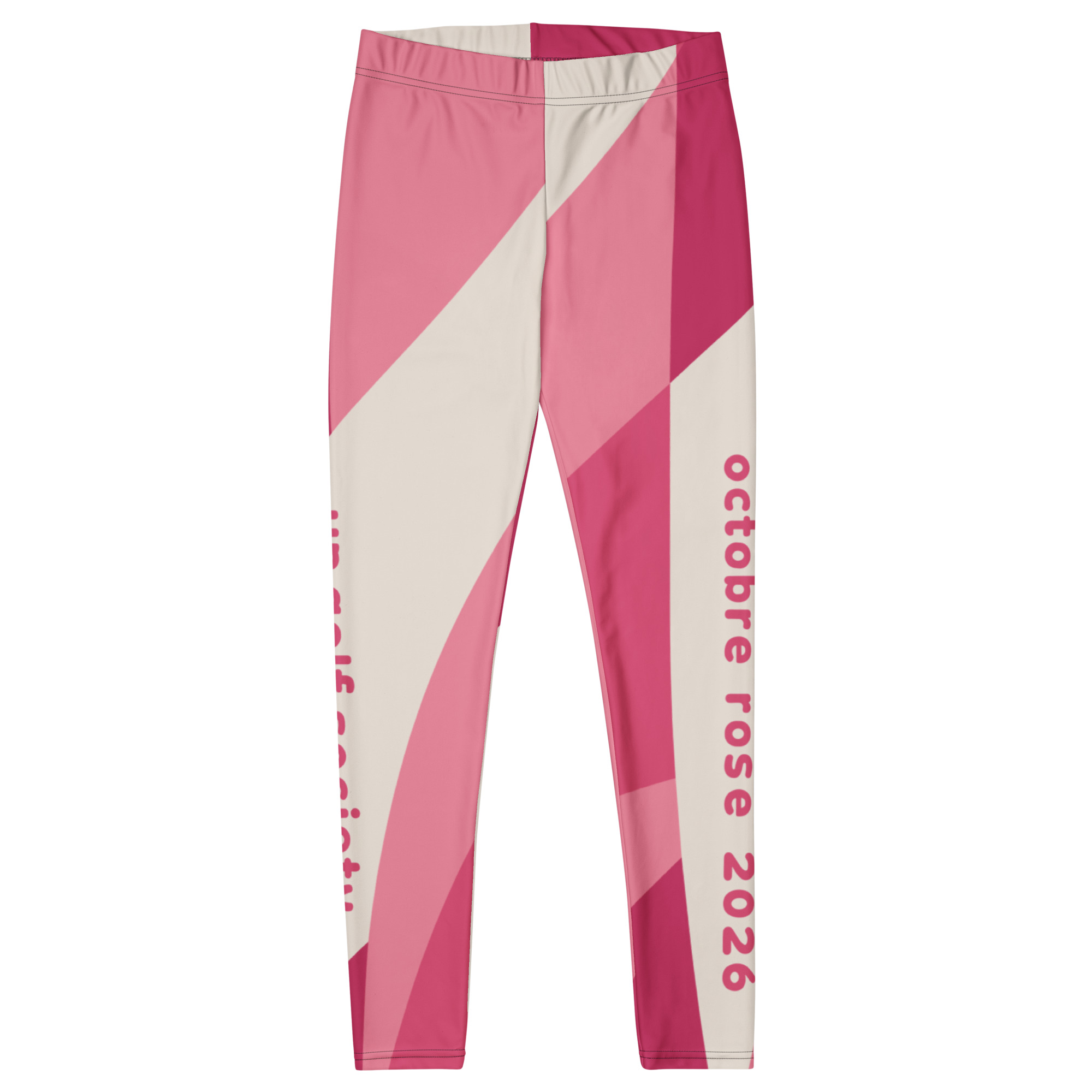Legging color block rose Octobre Rose UP Golf Society, vue de face