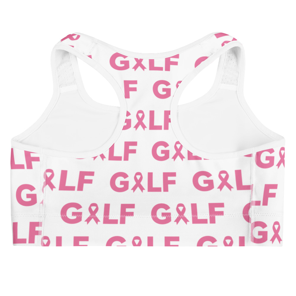 Brassière de sport ruban rose Octobre Rose UP Golf Society, vue de dos