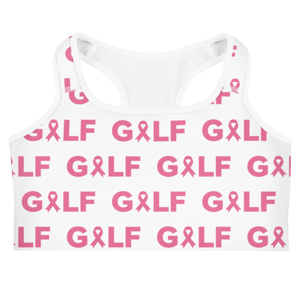 Brassière de sport ruban rose Octobre Rose UP Golf Society, vue de face