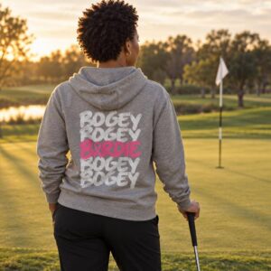 Bogey Bogey Birdie, hoodie Octobre Rose. Gris carbone