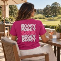 Bogey Bogey Birdie, t-shirt Octobre Rose. Framboise – photo produit UP Golf Society
