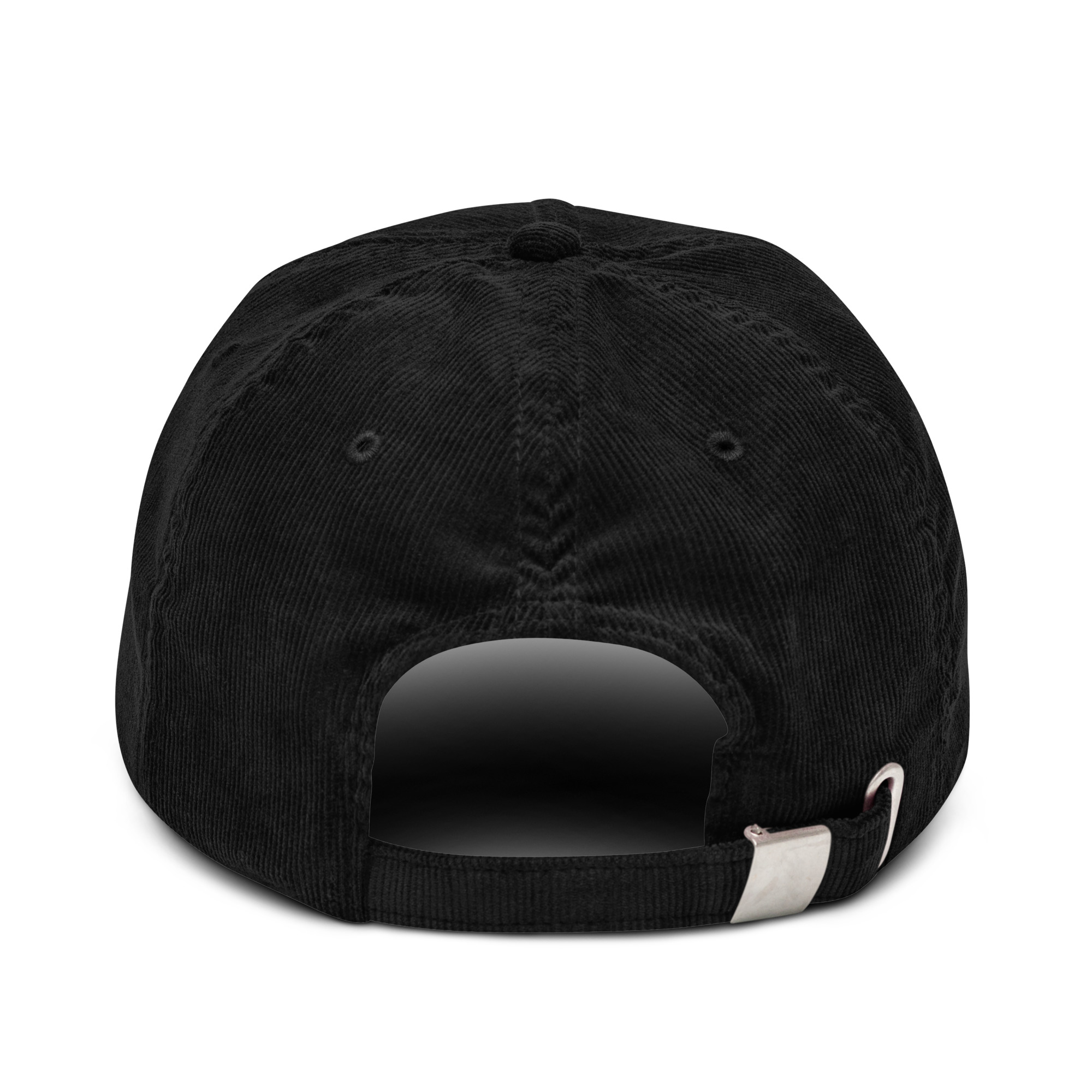 Casquette noire Shank en velours côtelé sur fond uni