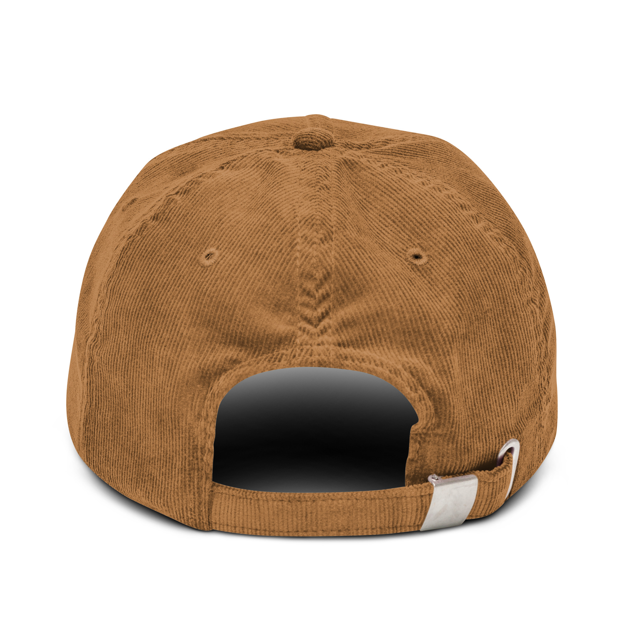 Casquette Fore Right camel en velours côtelé présentée seule