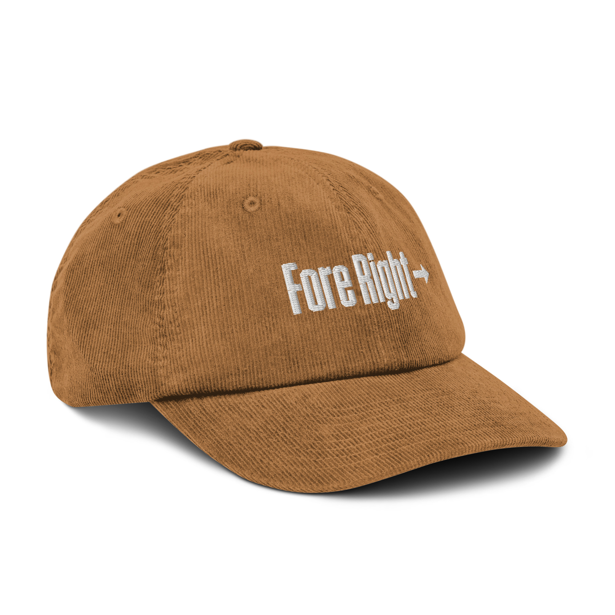 Vue produit de la casquette Fore Right en coton côtelé