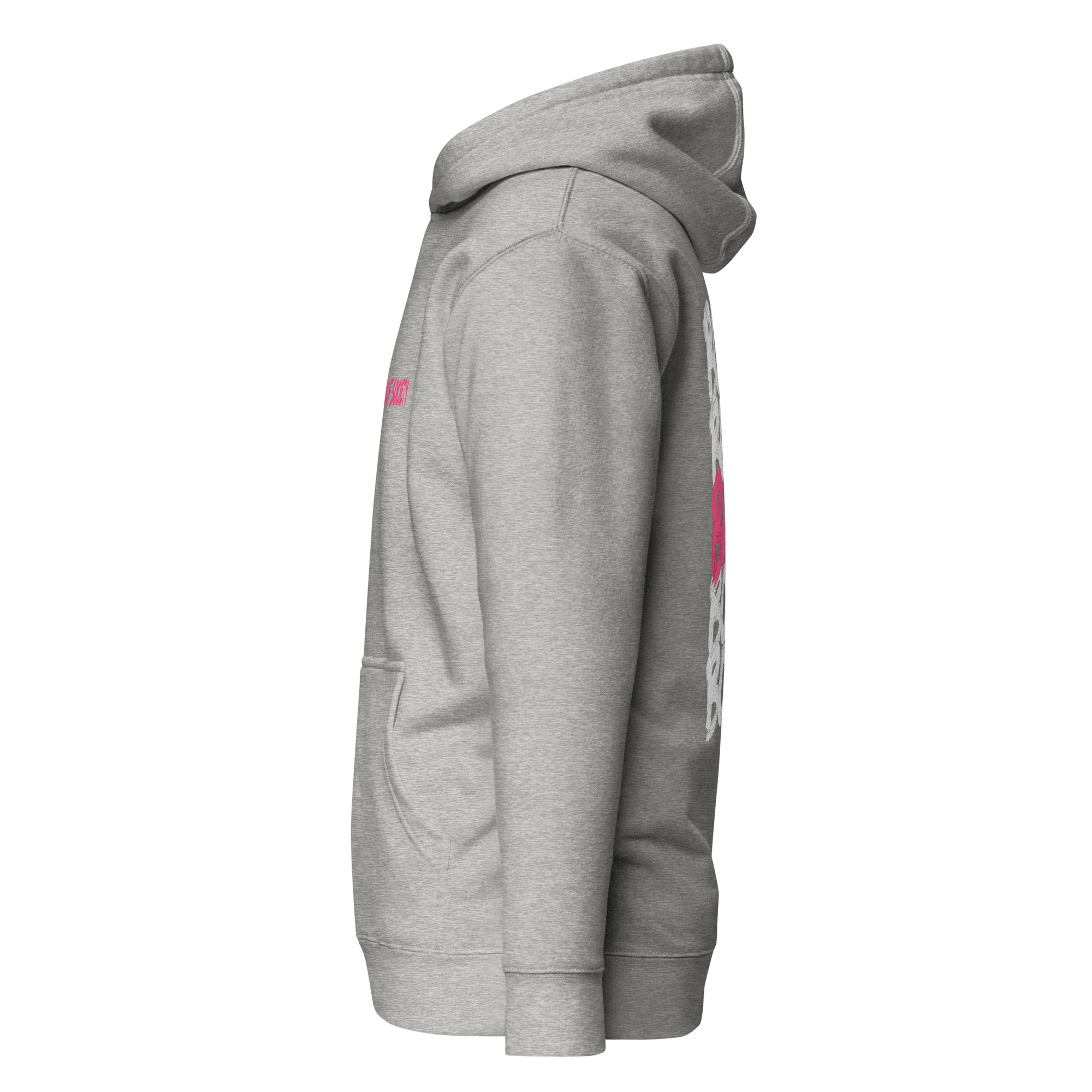 Hoodie gris carbone avec poche kangourou en vue détourée