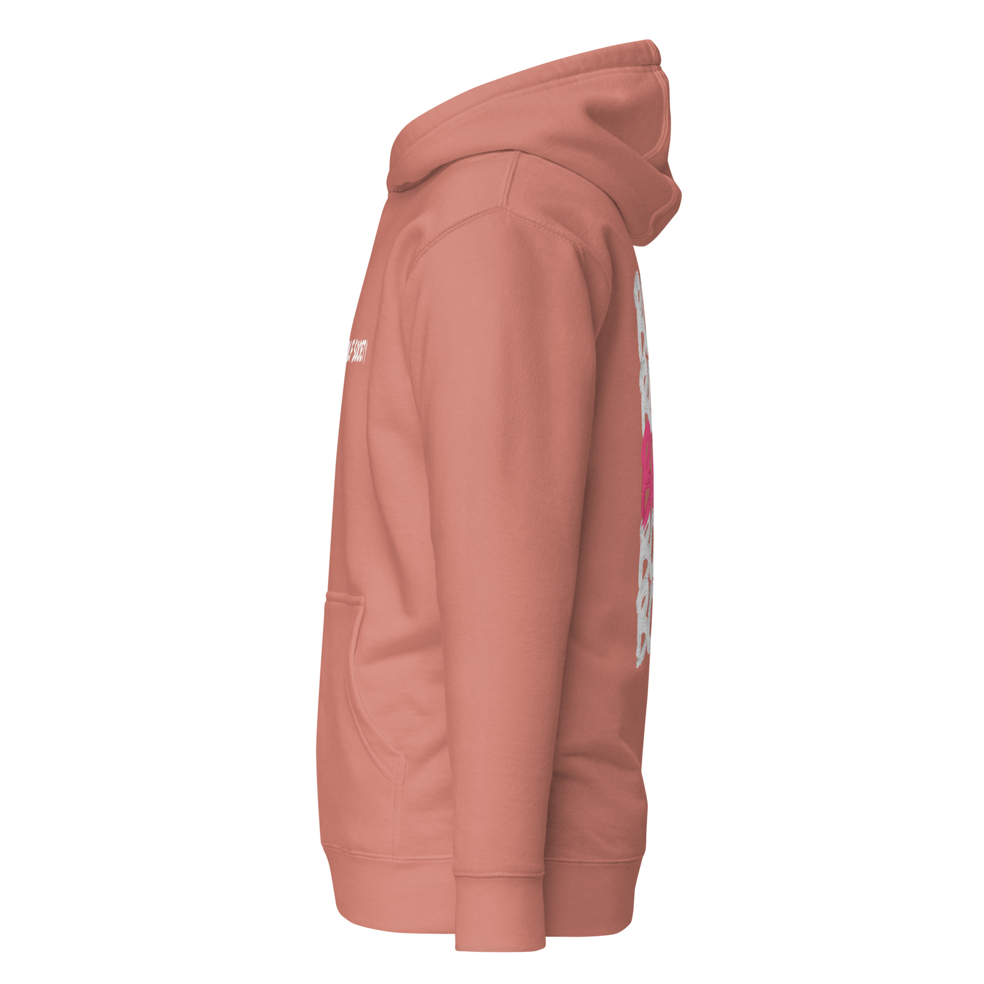 Présentation détourée du sweat à capuche vieux rose