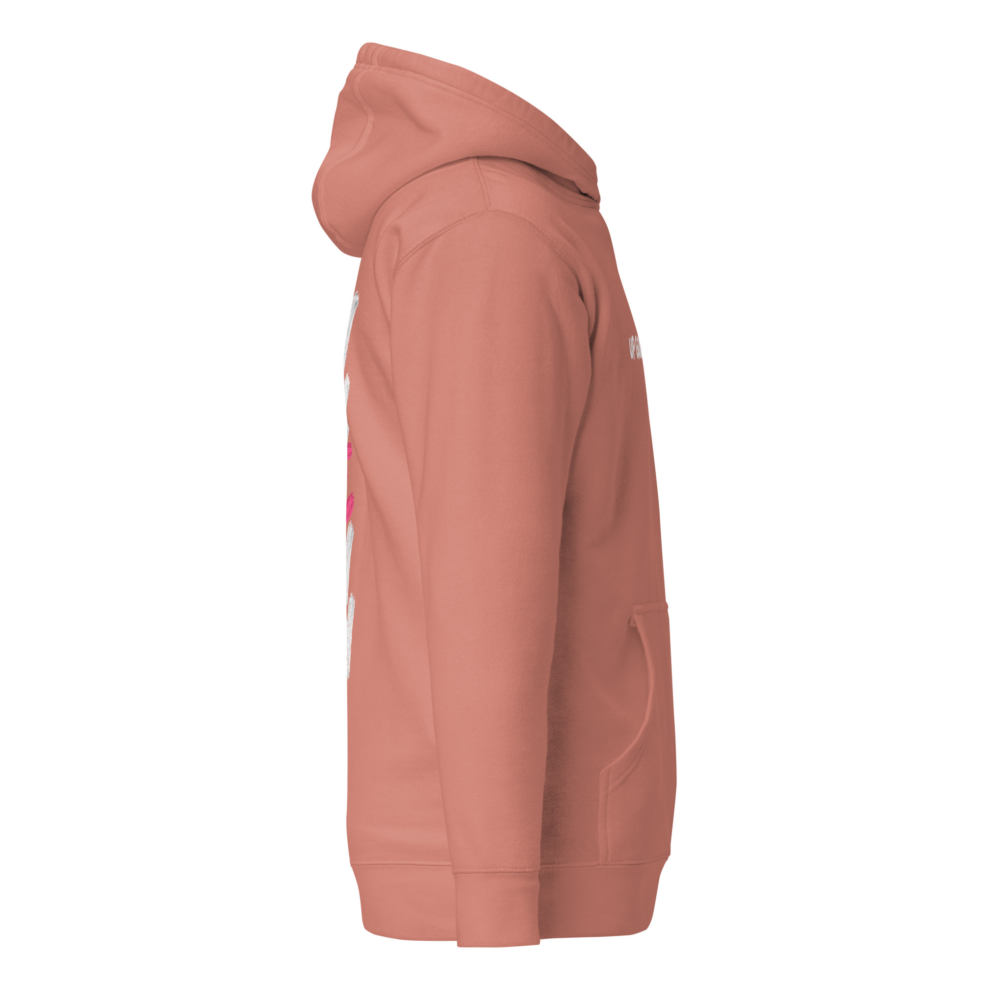 Hoodie vieux rose avec poche kangourou en vue détourée