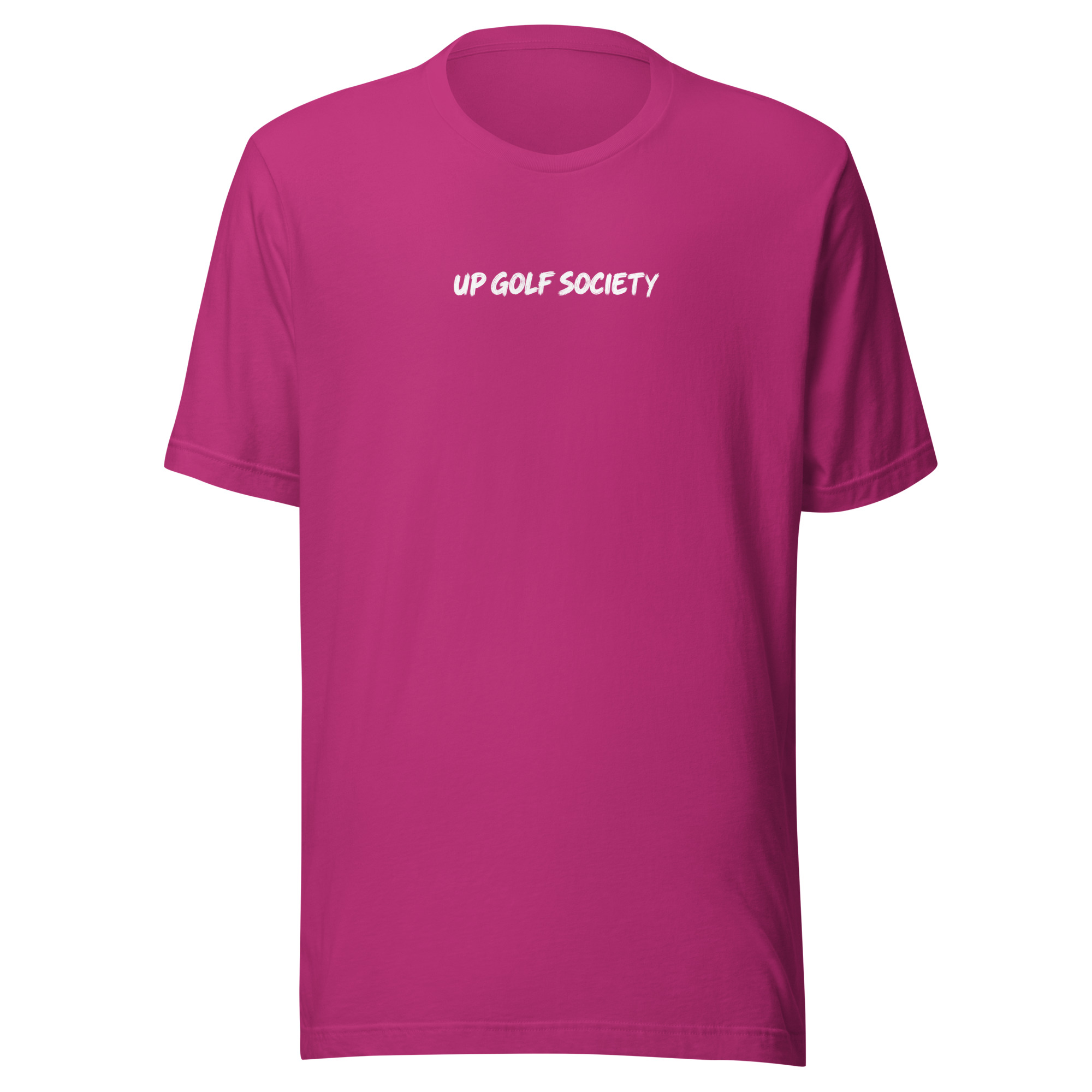 T-shirt golf Octobre Rose framboise Bogey Bogey Birdie UP Golf Society, vue de face