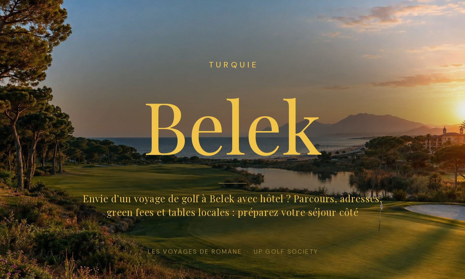 voyage de golf à Belek avec hôtel